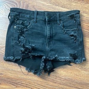American Eagle black ripped jean shorts!! Size 2